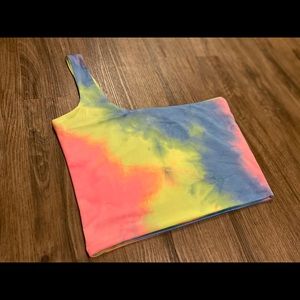 Tye Dye One Shoulder Tank Crop Top